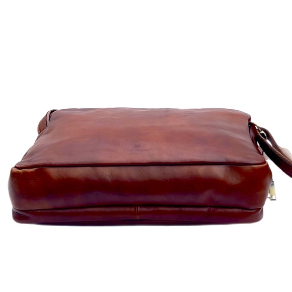 🆕 NWT Old Angler Firenze Cognac Leather Briefcase/Messenger Bag - Picture 7 of 16
